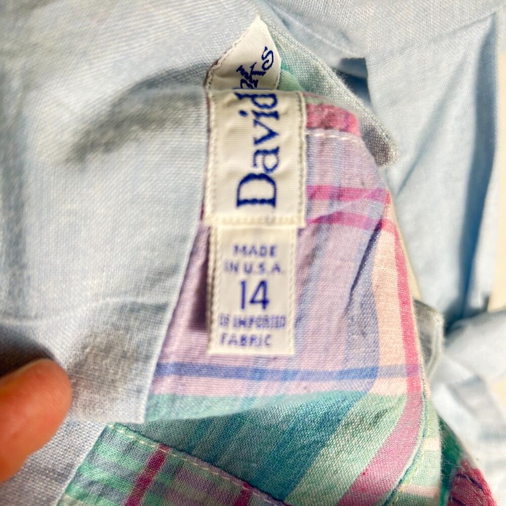 David Brooks Women's Pastel Madras Plaid Patchwork Vintage 70s-80s Vest Size 14 - Picture 6 of 15